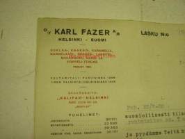 Oy Karl Fazer Ab, Helsinki / Niilo Tunturi, Turku, 29.7.1930 -asiakirja