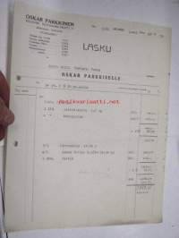 Oskar Parkkinen Oy, Helsinki / Niilo Tunturi, Turku, 30.1.1930 -asiakirja