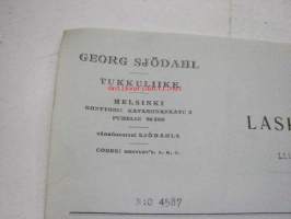 Georg Sjödahl, Helsinki / Niilo Tunturi, Turku, 3.5.1930 -asiakirja