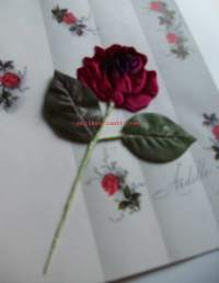 Kolmiulotteinen kukkakortti ruusu-koriste, taiteilijakortti  1963