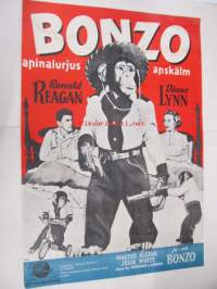 Bonzo - apinalurjus - Bonzo - apskälm -elokuvajuslite, Ronald Reagan, Diana Lynn, Frederick de Cordova