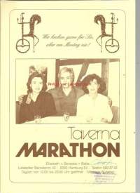 Menu - Taverna Marathon Hamburg 80-luku - ruokalista
