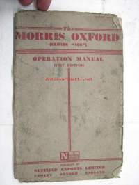 Morris Oxford (Series MO) Operation Manual -käyttöohjekirja