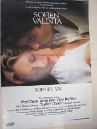 Sofien valinta - Sophie&#039;s val -elokuvajuliste, Meryl Streep, Kevin Kline, Alan J. Pakula
