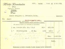 Wille Kronholm- firmalomake  22.7.1932