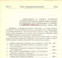 Mietintö apurahojen myöntämisestä Turun vähittäismyynti- ja annisleluosakeyhtiöiden voittovaroinrahastosta 1916