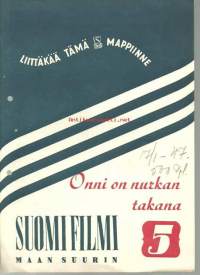 Suomi filmi, maan suurin,  nro 5 - 1947 - liittäkää tämä S-filmi mappiinne
