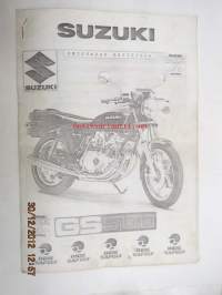 Suzuki  GS500 -omistajan käsikirja (monistettu, mitä ilmeisimmin jo maahantuojalta lähtenyt tällaisena)