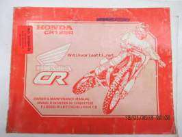 Honda CR125R 1989 owner´s maintenance manual -omistajan huolto-ohjekirja