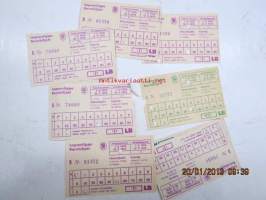 Matkahuolto lasntenlippuja 1972-75 yhteensä 13 kpl
