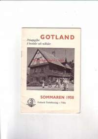 Gotland sommaren 1958 - Prisuppgifter å bostäder och måltider