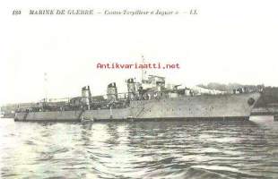 Marine de Guerre -Contre-Torpilleur Jaguar, ranskalainen sotalaiva -  laivakortti,  kulkematon