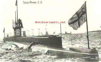 Sous-Marin E.9  sukellusvene -  laivakortti,  kulkematon