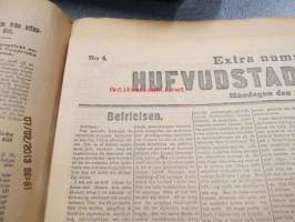 Hufvudstadsbladet Extranumer Lördagen den 13 april 1918 + Söndagen 14 april + Måndagen 15 april + Tisdagen 16 april -Helsingin takaisinvaltauksen ja saks.