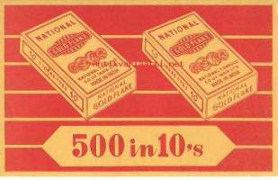 National Gold Flake   500 in 10´s  - tupakkaetiketti