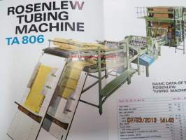 Rosenlew Tubing machines for modern papersack Pori Finland esite englanniksi