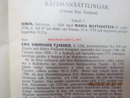 Båtsmansättlingar (Ekman från Åboland) - Genealogiska tabeller sammanställda av Arne Ekman