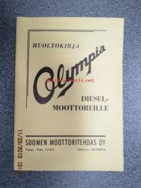 Huoltokirja Olympia dieselmoottorit  / D-75 &amp; 2D-75 / Instruktionsbok för Olympia dieselmotorer. Maamoottori huoltokirja, alkuperäinen.