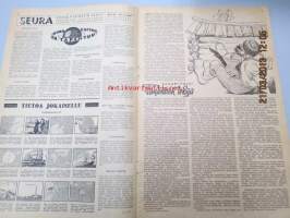 Seura 29. 4. 1949 nr 16 sis. mm. seur. artikkelit / kuvat / mainokset; Ritva Arvelo Pariisin huveissa, teekkarien kevätsimaus, uimapukumuoti, Mirin Dajo,