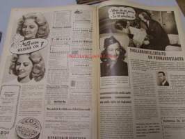 Seura 11. 2. 1948 nr 6 sis. mm. seur. artikkelit / kuvat / mainokset; Virginia O&#039;Brien -kansi, selvännäkijä Upton Sinclair, hiihtomuoti, Turkoosi -puuterimainos