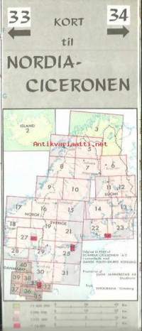 Pohjolaoppaan karttalehti 33-34 Nordiaciceronen  1969 - kartta