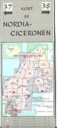 Pohjolaoppaan karttalehti 37-38 Nordiaciceronen  1969 - kartta