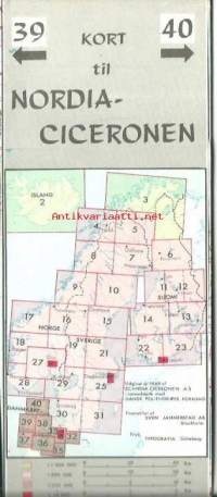 Pohjolaoppaan karttalehti 39-40 Nordiaciceronen  1969 - kartta