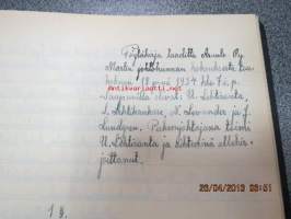 Asunto-osakeyhtiö Martti - johtokunnan pöytäkirja 1930-1942 -puhtaaksikirjoitetut hallituksen kokouspöytäkirjat