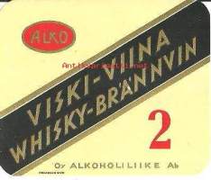 Viski-Viina Whisky-Brännvinrännvin- vanha viinaetiketti