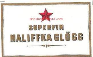 Superfin Naliffka Glögg - vanha viinaetiketti kivipaino
