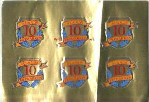 Ålands 10 frimärke  tarra-arkki