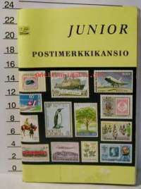 LaPe - Junior Postimerkkikansio 1981   noin 166 merkkiä ehkä puolet ulkolaisia sekä suomalaisia