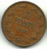 10 penniä  1896