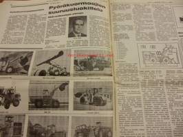 Koneviesti 1973 / 2 .31.1.1973 -sis. mm. seur. artikkelit / kuvat / mainokset; Vanerielementtinavetta, Lanta-Renki, Kuivuri vai muistomerkki, Kylvölannoituskoneet,