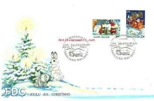 Joulu - ensipäiväkuori 1.11.1991 Joulupukin posti