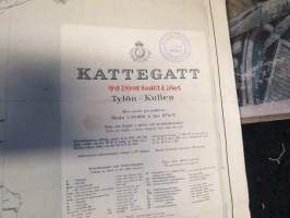 Kattegatt Tylön-Kullen 1930 -merikortti / sjökort / chart
