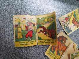Saksalainen lapsille tarkoitettu kirjeensulkijamerkki? / siirtokuva, mahdollisesti 1930-luvulta, erä irtomerkkejä