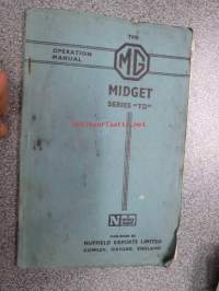 MG Midget Series TD operation manual -käyttöohjekirja engalnniksi