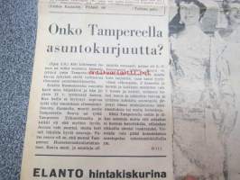 Skandaali 1955 nr 1, sis. mm. artikkelit: 100 miljoonaa turhuuteen, Onko Tampereella asuntokurjuutta?, Elanto hintakiskurina, Helsingin kurjat raitiotieolot,