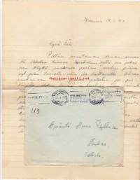 Kenttäpostikuori, sisältää kirjeen, 17.11.1943. 1 kpk 4806