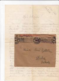 Kenttäpostikuori, sisältää kirjeen, 14.03.1942. 2 kpk, peiteluku 3097