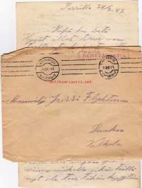 Kenttäpostikuori, sisältää kirjeen, 24.02.1942. Kpk 2/ 3046