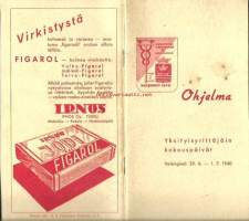 Yksityisyrittäjäin kokouspäivät Helsinki 29.6-1.7.1940  ohjelma - mainoksia