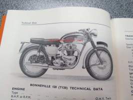 Triumph Two Cylinder Models &quot;B&quot; Range 5T, 6T, T100,, T110, TR5, TR6, T120 from engine nr 0945 and D 101 onwards instruction manual for Triumph Motorcycles