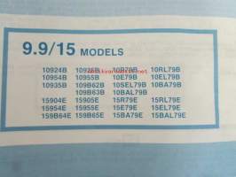 Johnson 9.9/15hp 1979 Parts book models, katso tarkemmat mallimerkinnät kuvasta.