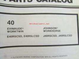Johnson-Evinrude 1980 40hp Parts catalog, katso tarkemmat mallimerkinnät kuvasta.