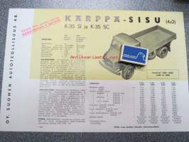 Sisu Kärppä-Sisu K-35 SI ja K-35 SC (4X2) akseliväli 3600, 4000, 4500 tai 5000 -myyntiesite (v.kelt)
