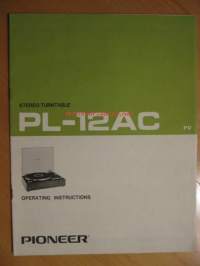 Stereo Turntable Pioneer PL-12AC Operating instructions