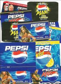Pepsi   - juomaetiketti erä 14 kpl