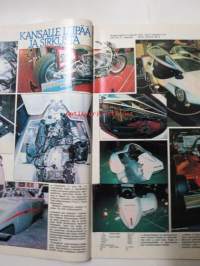 Vauhdin Maailma 1981 nr 2 -mm. Honda 750 Drag Bike Ahdettu alkoholipyörä, Motoguzzi Le Mans, Santa POD Internationals&amp;ProComp World Finals, F1 Kriisi FOCA nosti
